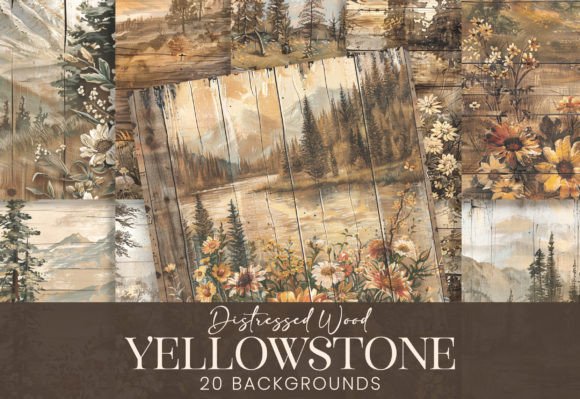 Download Yellowstone Landscape Rustic Wood Boards - Stone Collection