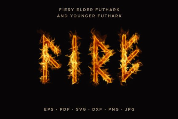 Download Fiery Burning Viking Runic Alphabet - Premium Resources