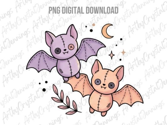 Download Cute Pastel Voodoo Halloween Bats PNG - Cute Collection