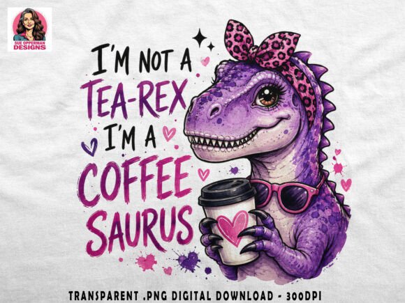 Download Coffeesaurus T-Rex PNG | Funny Cute - Cute Collection