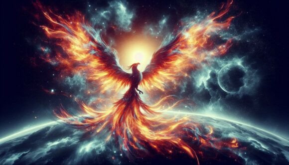 Download A Set of 10 a Phoenix Rising from Fiery - Premium Resources