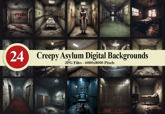 Download Creepy Asylum Digital Backgrounds V1 - Digital backgrounds Collection