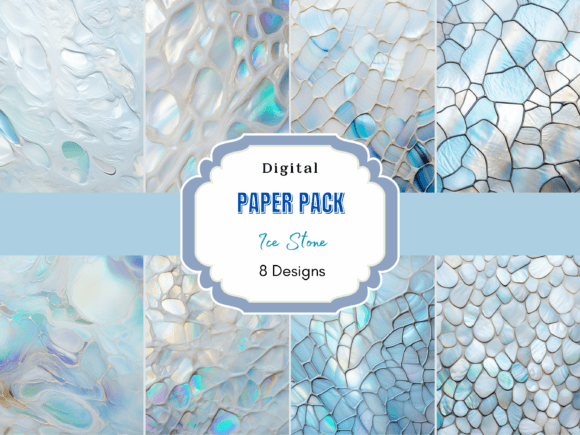 Download Ice Stone White Opal Digital Paper Pack - Stone Collection