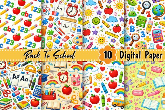 Download Cute Back to School Digital Paper - Cute Collection