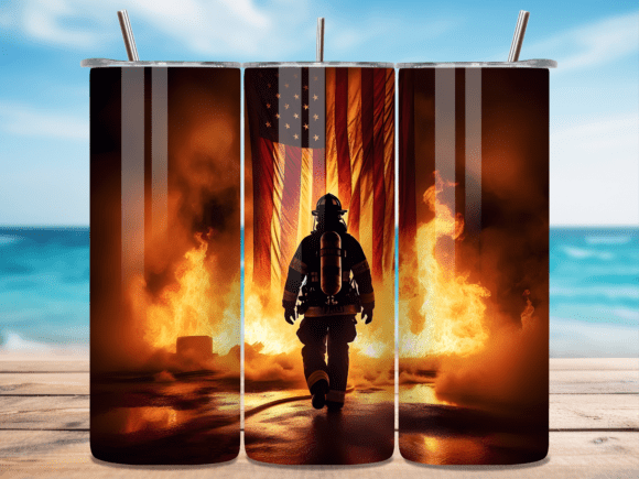 Download Fiery Tribute Firefighter Tumbler Wraps - Fiery Collection